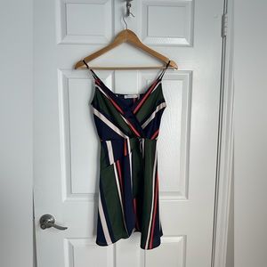 Ark N.C. Asymmetrical Stripe Dress, Small